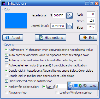 Click to view HTMLColors 1.4.0 screenshot