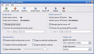 Click to view the full size screenshot Screen Saver Control screenshot
