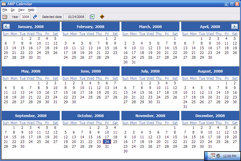 Windows 8 AMP Calendar full
