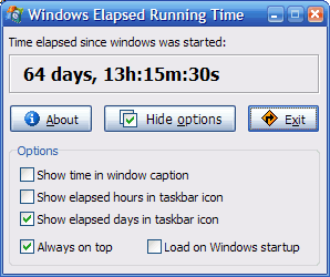 Windows 10 Windows Elapsed Running Time full