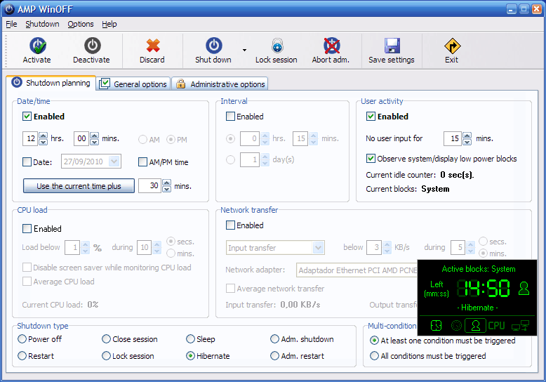 AMP WinOFF Portable screenshot